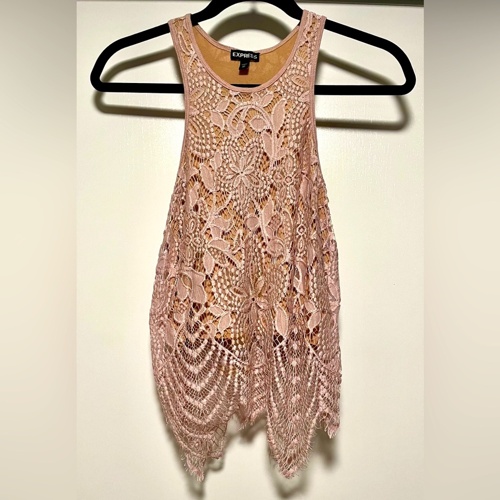 Express Blush Lace Pink Top